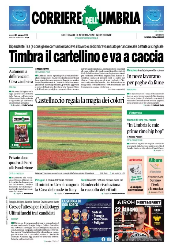 Prima-pagina-corriere umbria-del-2024-06-21